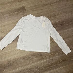 a new day White Long Sleeve Crewneck Tee